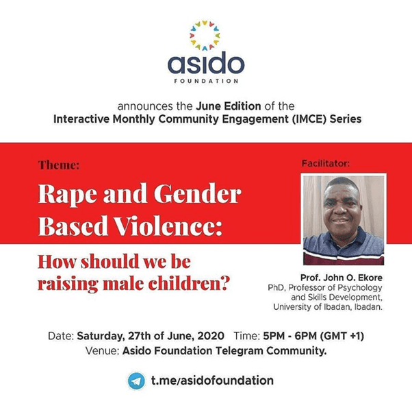 Rape and Gender Based Violence: How should we be raising male children?